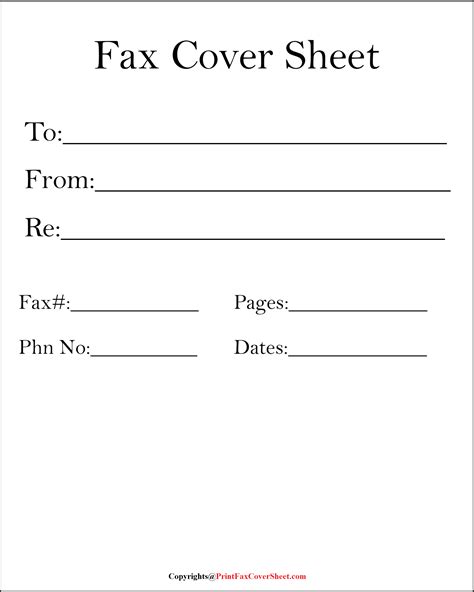 Free Fax Cover Sheet Template Printable